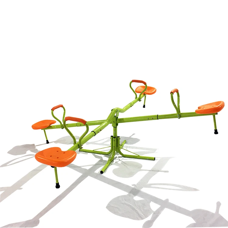 New garden toys for children rotating 4 children metal seesaw