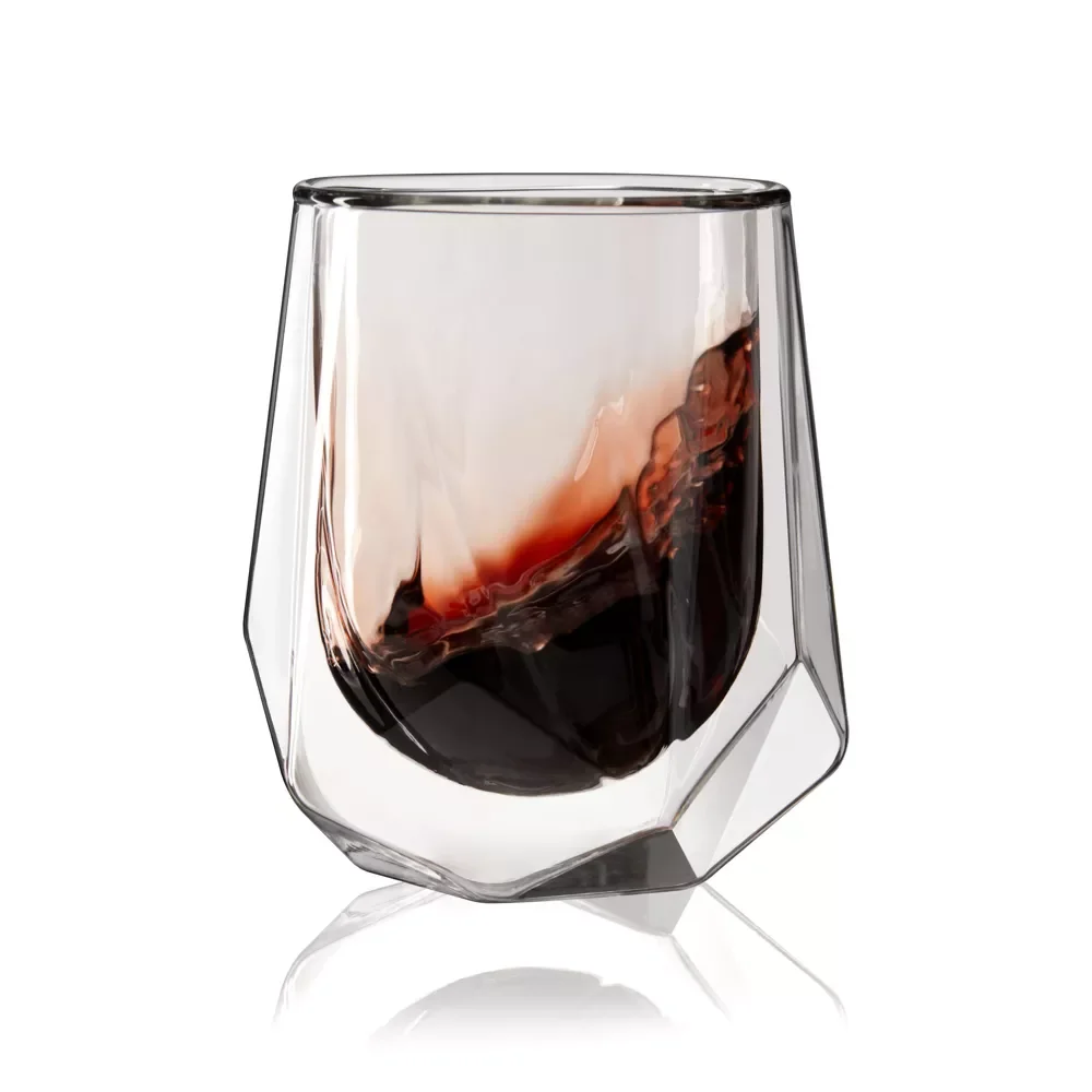 Gift Wholesale Creative Spiral Style Double Wall Whisky Tequila  Handmade Glass Cup Heat Resistant Glass Milk Coffee Mug
