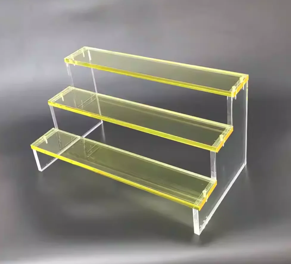 Minimalist round Transparent PVC Acrylic Display Stand Cosmetics Drink Holder for Store Use for Shopping Malls