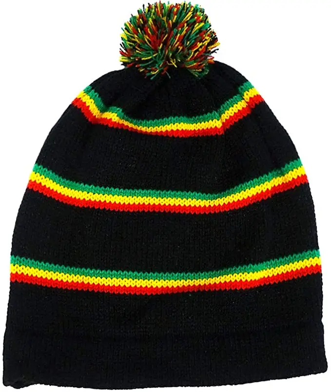 
100% fashion acrylic Rastafarian Rasta Beanie Strings Beanie Hippie Jamaican Winter Ear Flap hat 