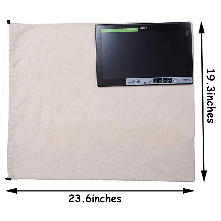 Wholesale breathable dust-proof storage pouch cotton bag with drawstring