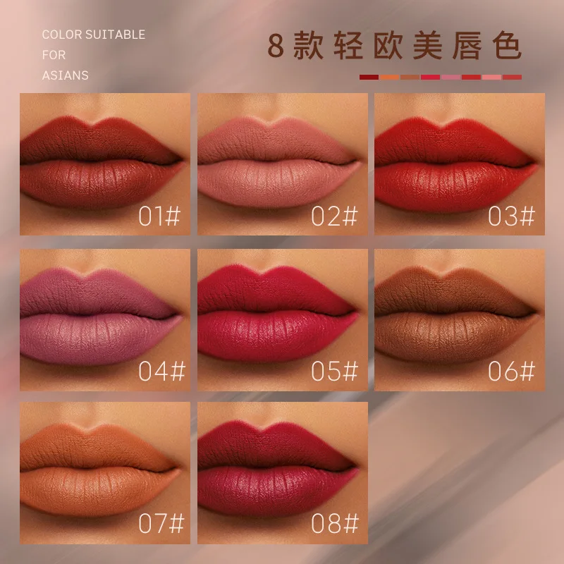 RoyueS Matte Lip Glaze Liquid Makeup That Does Not Fade or Stick to Cup Velvet Mist Lip Gloss