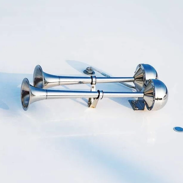 12V/24V Marine Boat Accessories Electrical Stainless Steel Double Trumpet Horn