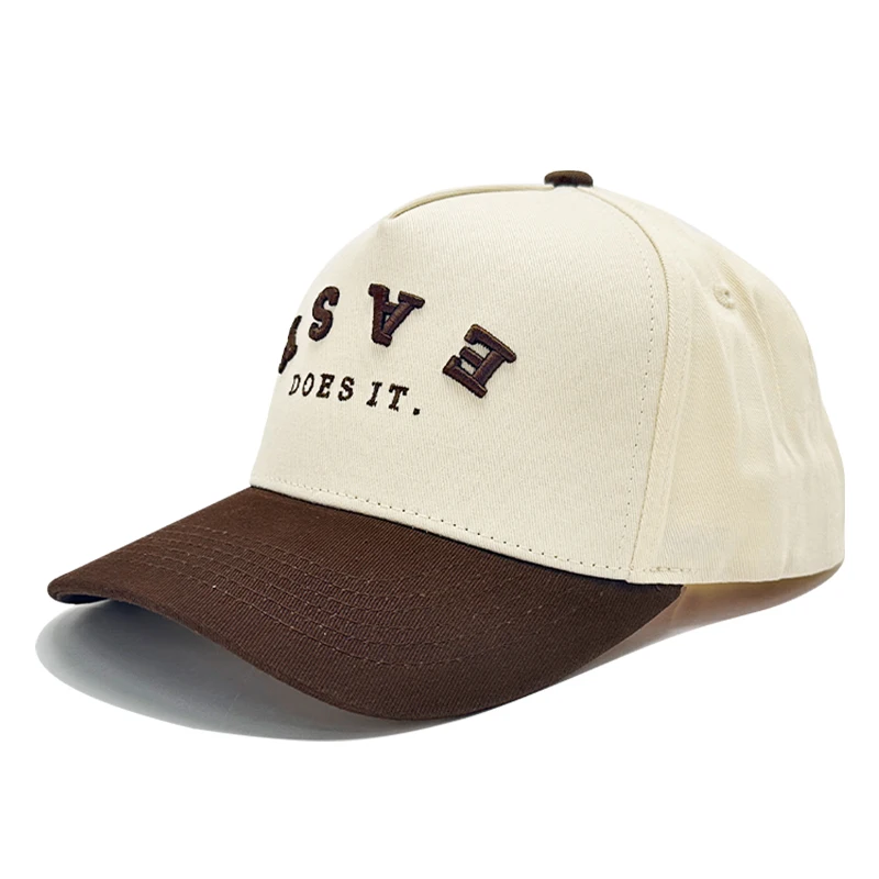 Custom 5 Panel A Frame Style Structure Cotton Running Sports Baseball Cap Gorras For Men 3d Raised Embroidery Logo Two Tone Hats