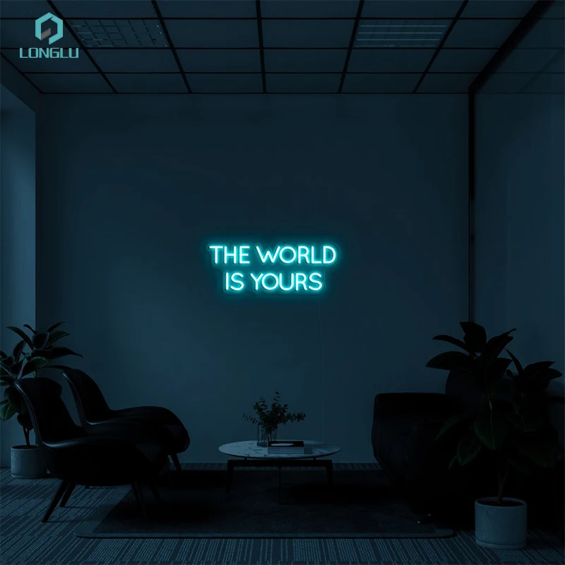 the world is yours Drop shipping Advertising led logo sign for shop neon sign