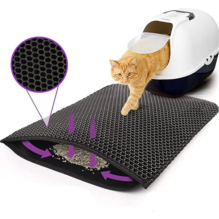 Eva cat litter trapping mat trapper cat litter box mats  Waterproof Pet Double Layer  Litter Mat