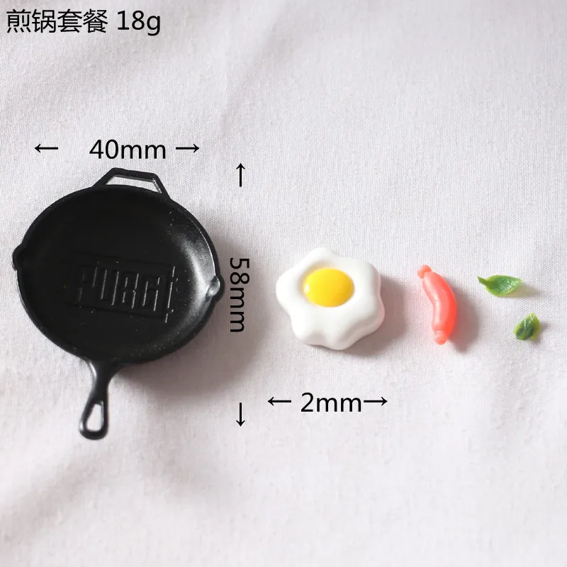 Dollhouse Food Play Miniature Scene Ob11 Pan Steak Egg Sausage Skillet Dollhouse Accessories