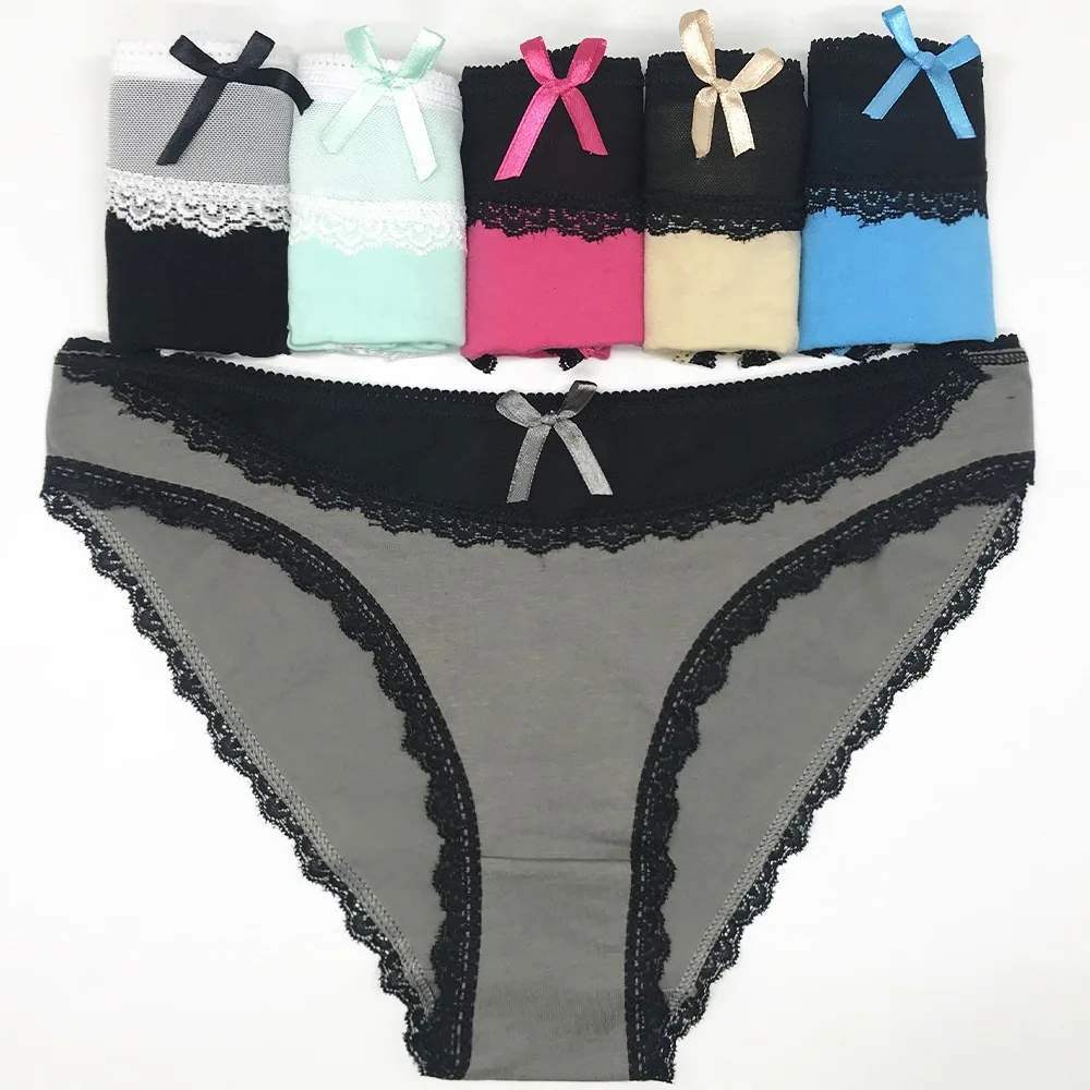 High cut brief mesh with cotton fabric sexy girls inner wear panty