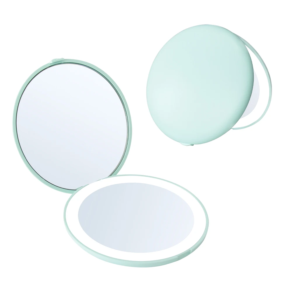 Светодио дный светильник косметическое зеркало для макияжа 2X/10x увеличение косметическое карманное складное ручное круглое двустороннее зеркало
