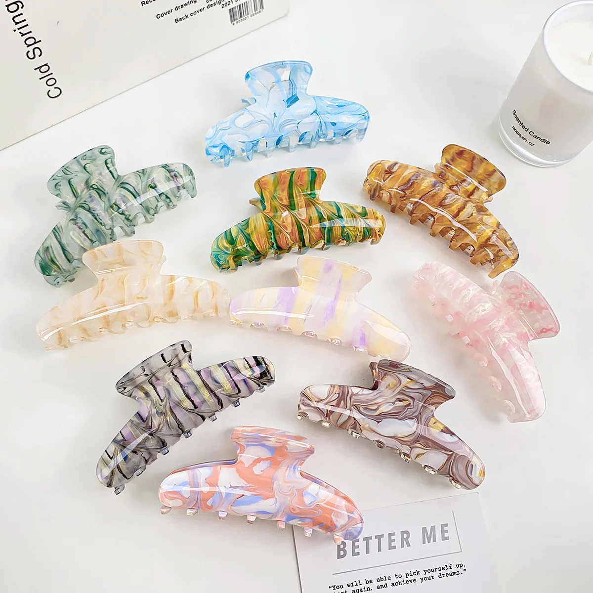 Hair Claw Clips Marble Wholesale Mix Hair Claw with Good Price Resin Hair Claw