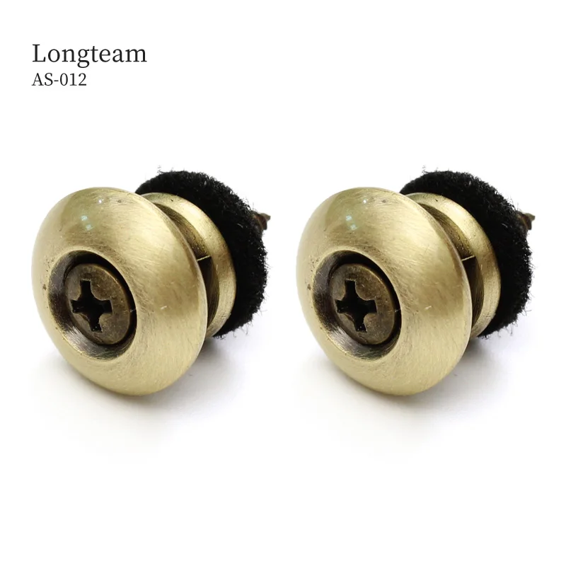 2 pcs Brass and Golden Color Guitar Strap Buttons Ukulele End Pin Strap Lock