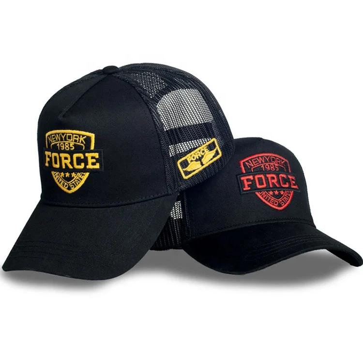 Wholesale Mesh Trucker Cap High Quality Summer 5 Panel Cotton Black Graphic Trucker Hat