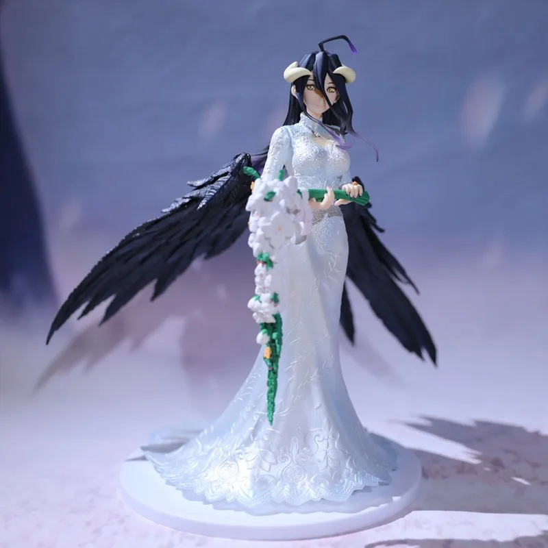 Japanese Anime 25CM Overlord The Bones of The Sin Domain Will Be King Wed Dress PVC Action Figure Toy Doll Gift Collection Model