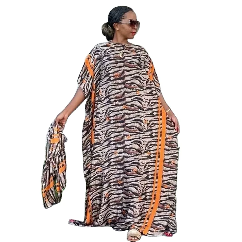 Оптовая продажа 2024 женские платья-кафтан модные одноразмерные атласные шелковые мусульманские длинные африканские платья с принтом абайя