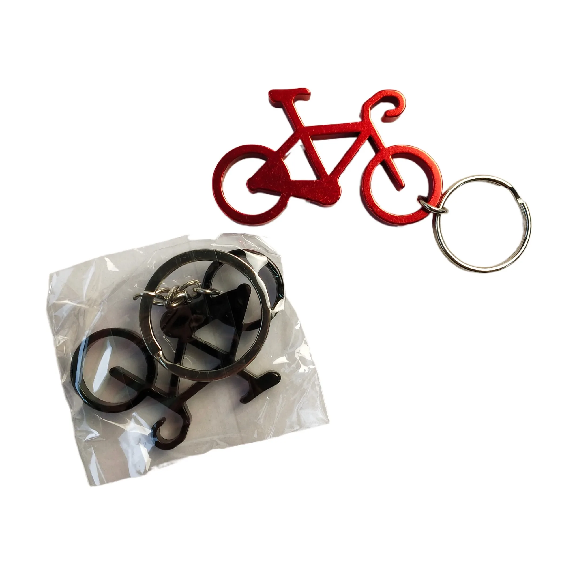 fancy design for custom logo laser engrave and print aluminum alloy bike keychain bicycle bottle openers