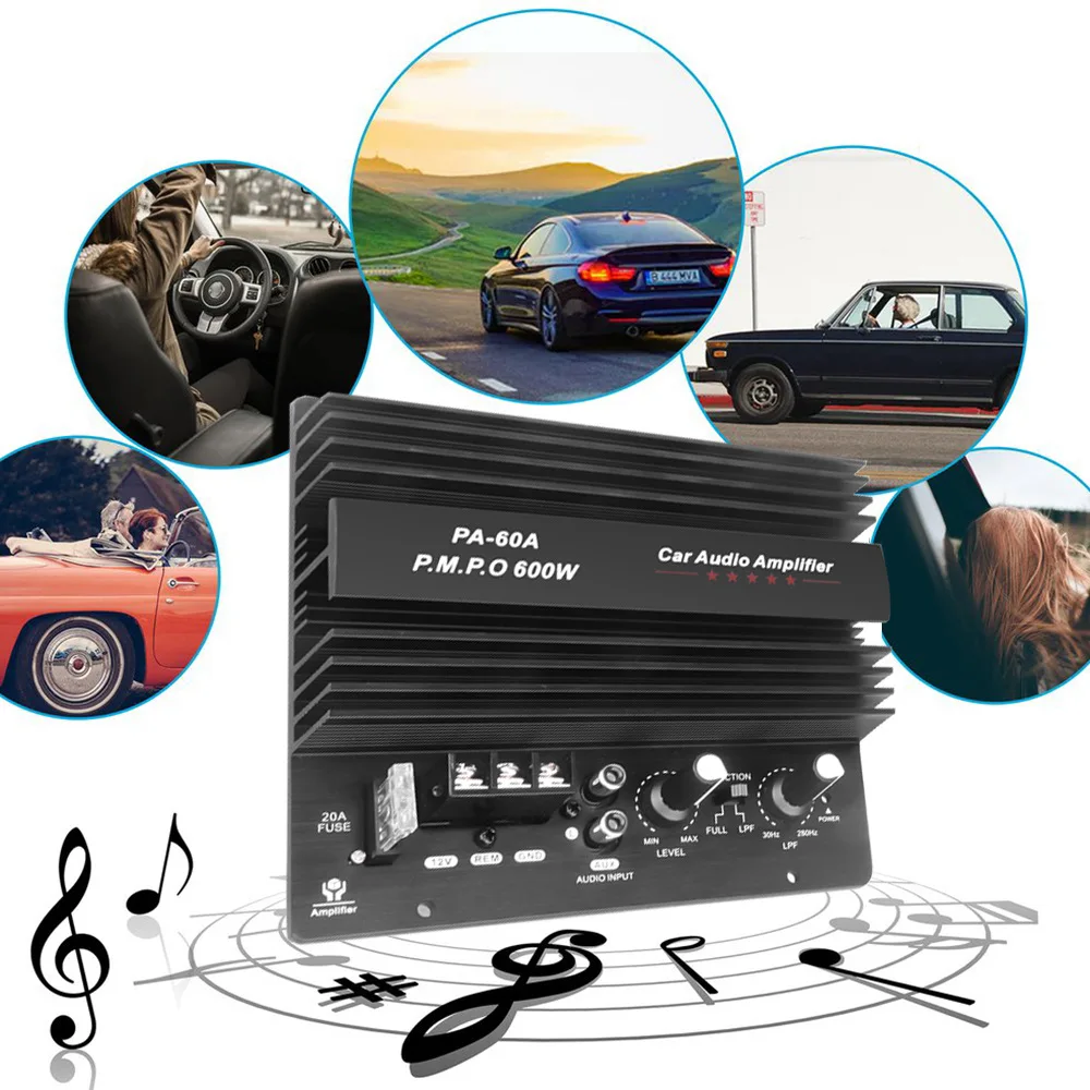PA-60A 12V 600 Вт динамик Плата усилителя без потерь сабвуфер с басовым модулем высокой мощности автомобильный аудио аксессуары подойдет как для повседневной носки так