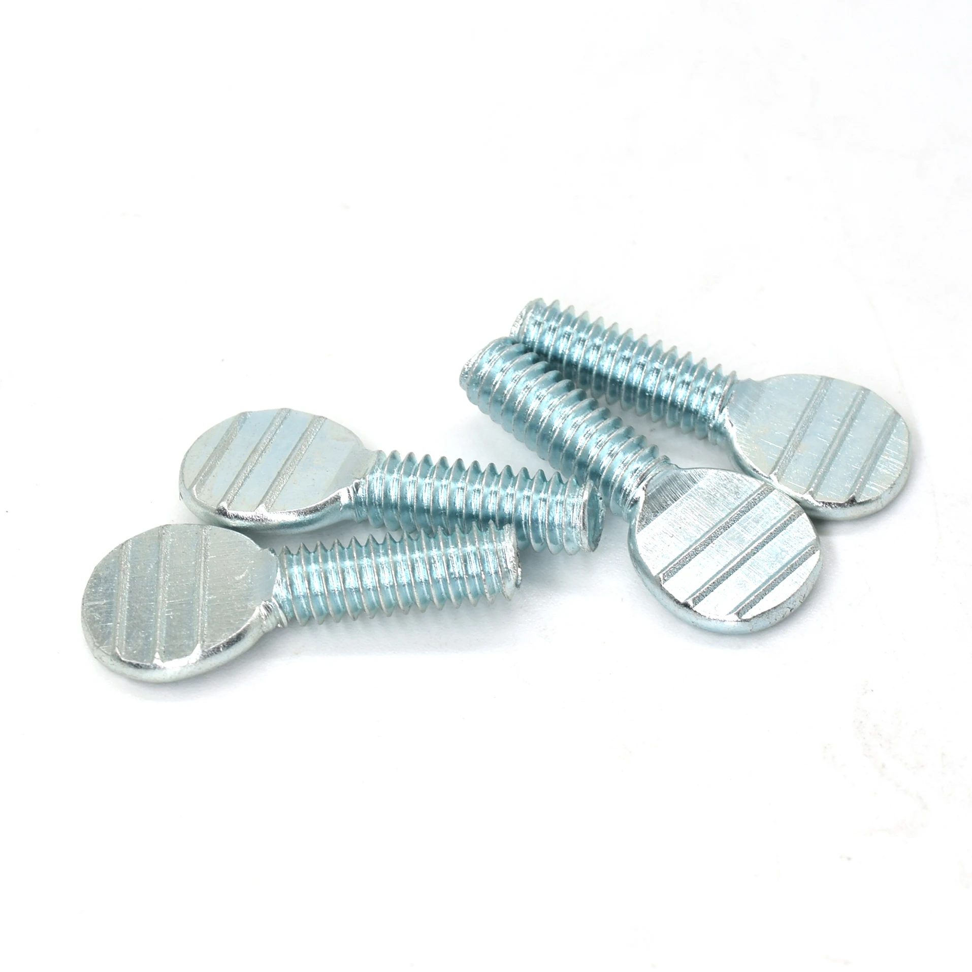 Metric thread special head hand tightened carbon steel galvanized waved plate flat spade head thumb screw