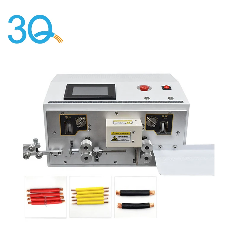 3Q factory price sheathed inner and outer skin  flat  pvc jacket wire cutting stripping and  twisting machine