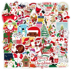wholesale new 50pcs cartoon christmas DIY sticker Santa Claus Snowman cute expression PVC window notebook waterproof kid sticker