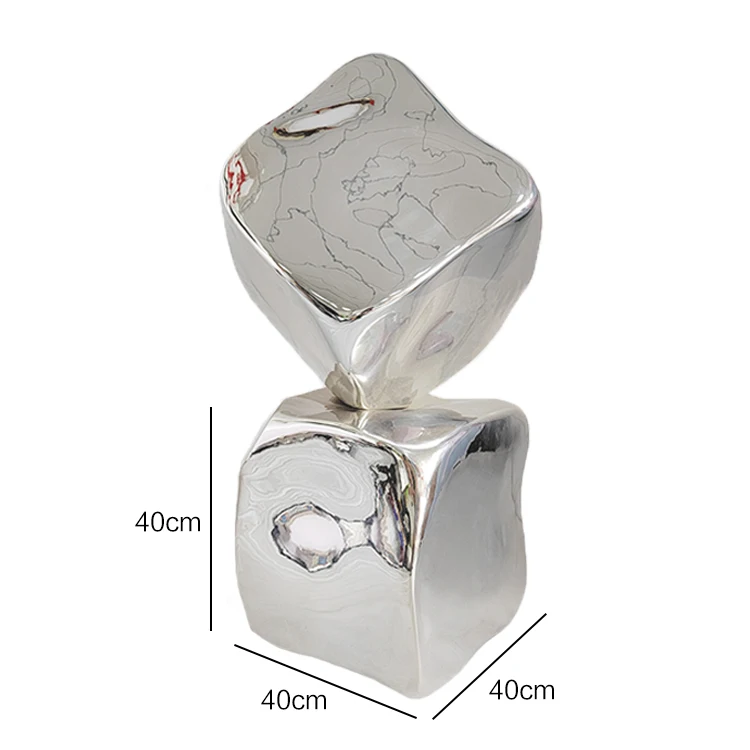 E-Creative  giant mirror Ice Cube retail display props for store window ice glorified cube for window display