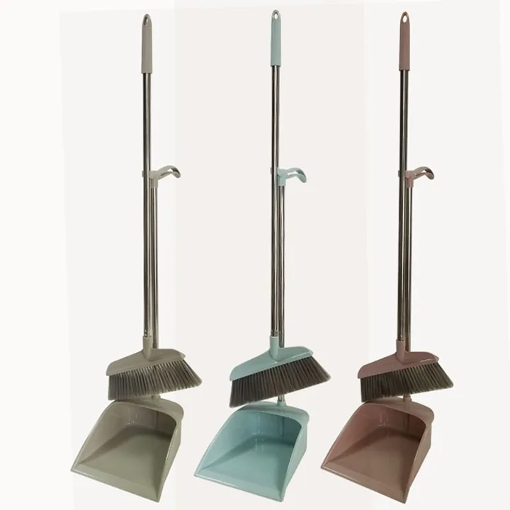 dustpan sets(broom+dustpan) soft broom head and stainless steel handle