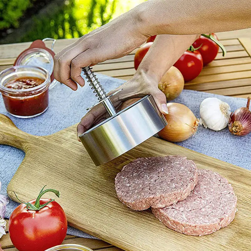 2024 Trending Good Price Home Kitchen Stainless Steel Non-Stick Hamburger Patty Maker Cooking Mould Meat Press Burger Press