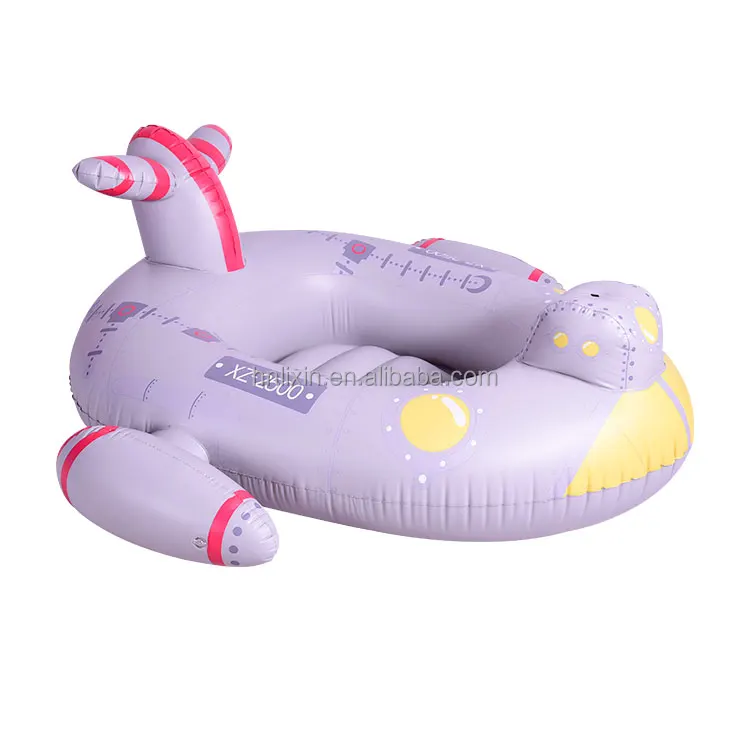 Factory Custom shape inflatable pool float with water gun toy inflatable pontoons tube swimming float rider for children