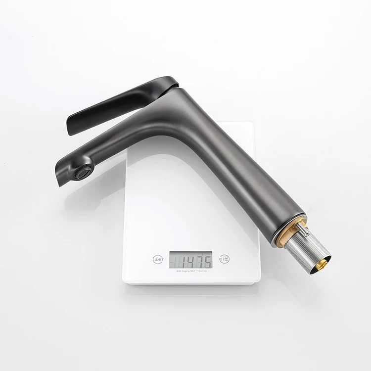 Bathroom Faucet One Hole Mixer Tap Deck Mount Gun Grey Tap Single Handle Lavatory Basin Vanity Sink Faucet