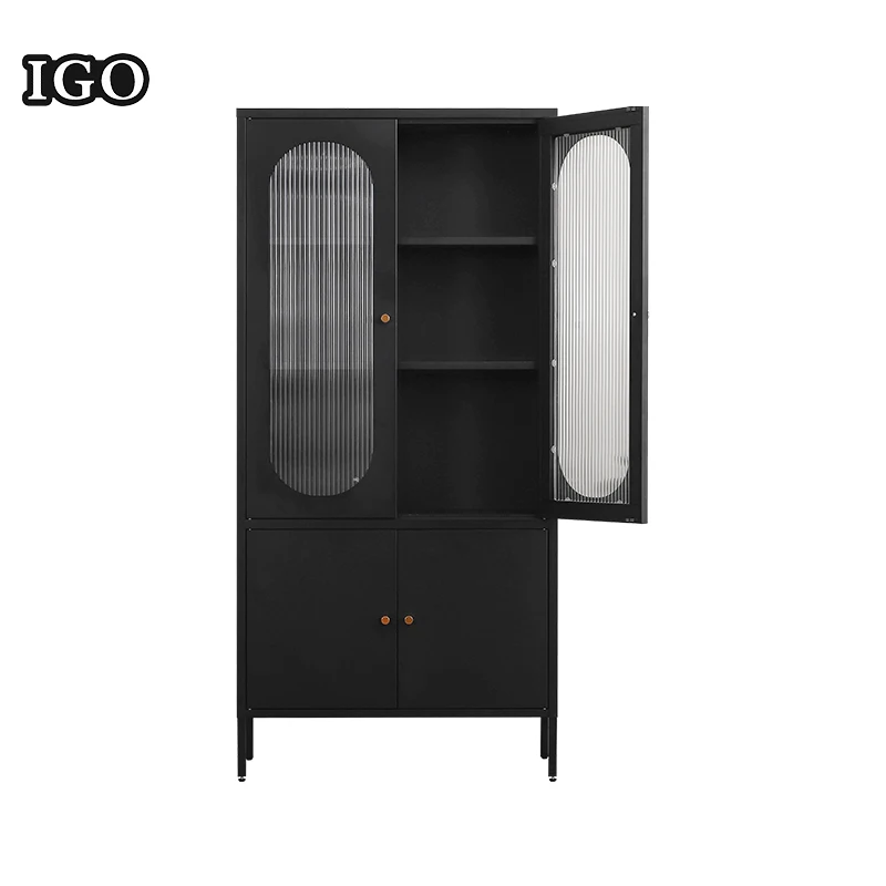 Upper Glass Down Metal Office Steel File Cabinet Metal Storage Cupboard Metal Office Cabinets
