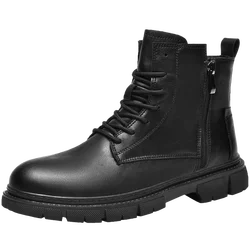 arcx Brown Cowhide Leather Martins/ Sports Biker Shoes for Men/ Cool Retro Style Breathable Motorcycle Riding Racing Boots