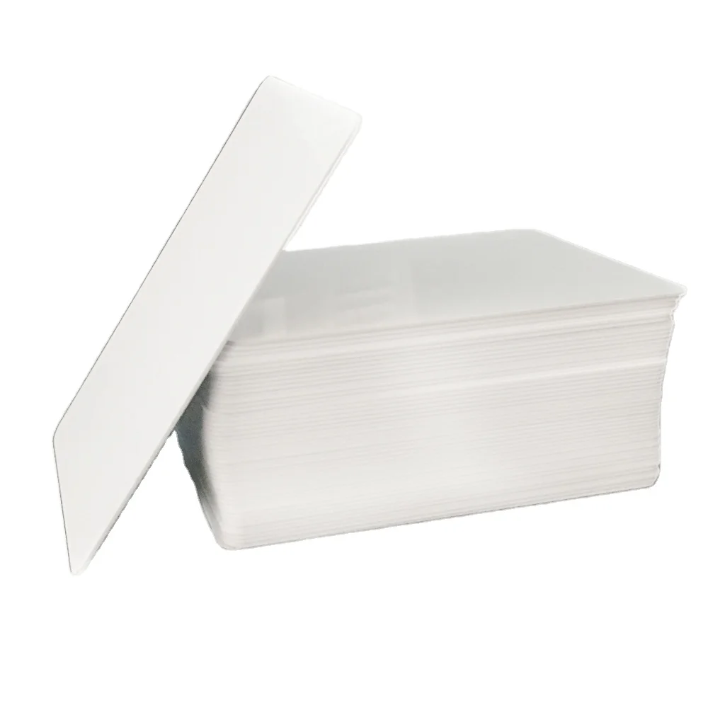 Оптовая продажа CR80 печатная Пустая карточка из ПВХ NFC тепловое покрытие RFID пластиковая пустая белая с магнитной полосой