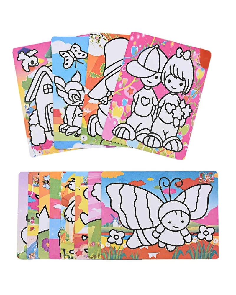 DIY Sand Painting Cards Drawing Art Craft Kid Education Toy Early Educational Learning Creative Drawing Toys