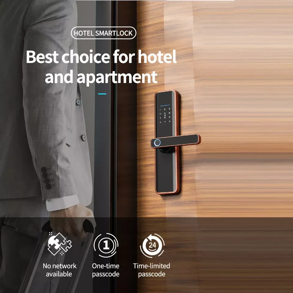 Smart Life Tuya App Wifi Fingerprint Password Rfid Card Smart Locks Door Lock For Hotel Apartment Home Office Building Lock