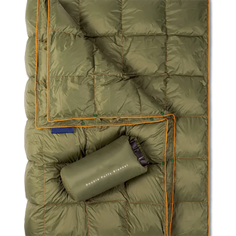 2022 hot sale 20d nylon waterproof goose outdoor olive hiking blanket for camping
