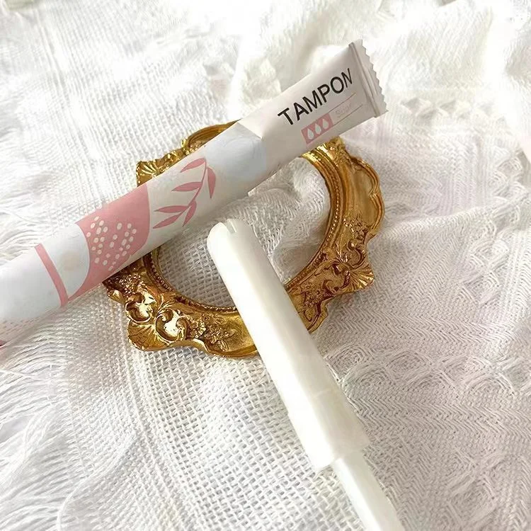 100% natural cotton tampon disposable applicator tampon private brand organic tampon