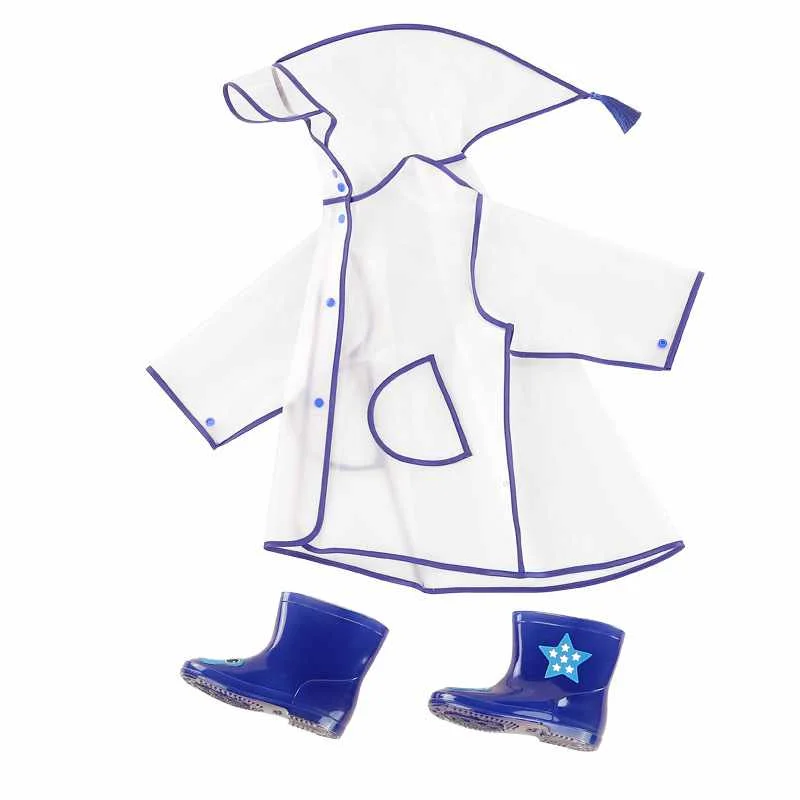 
Suit for 75-90cm height Hot sale Style EVA Kids Raincoats Transparent children students kids rain cape For Girls and Boys 