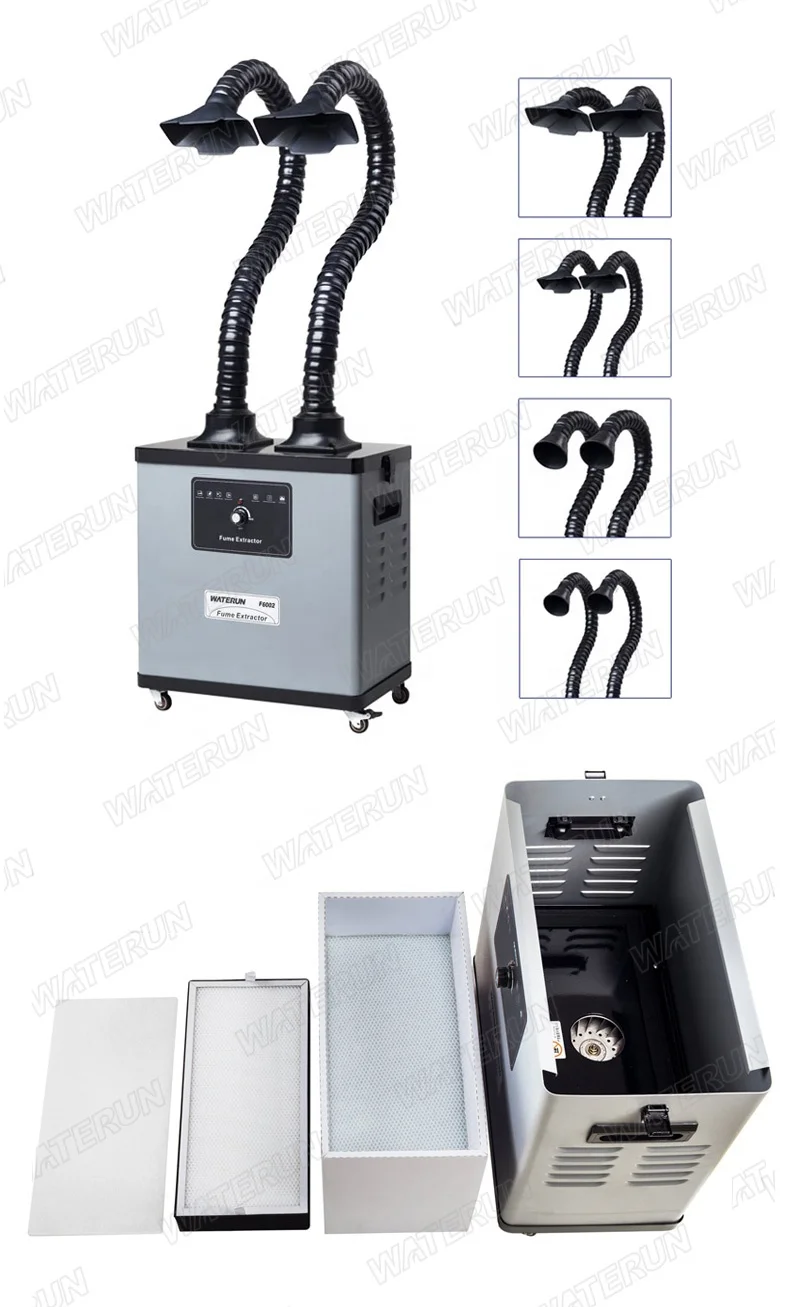 200W Smoke Purifier Fume Extraction System Hepa Solder Fume Extractor Dual