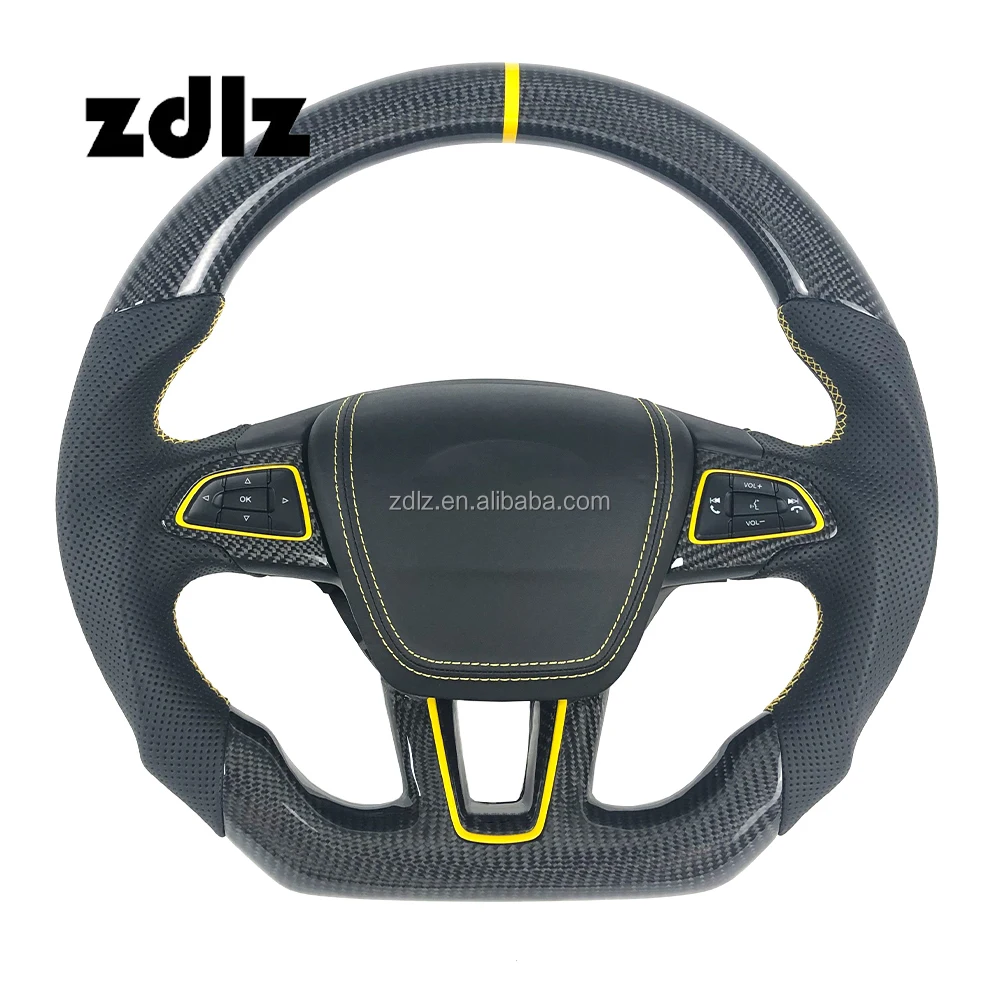 2015-2019 for Ford Focus MK3 ST RS Automotive Interior Customized Perforated Leather Carbon Fiber Steering Wheel
