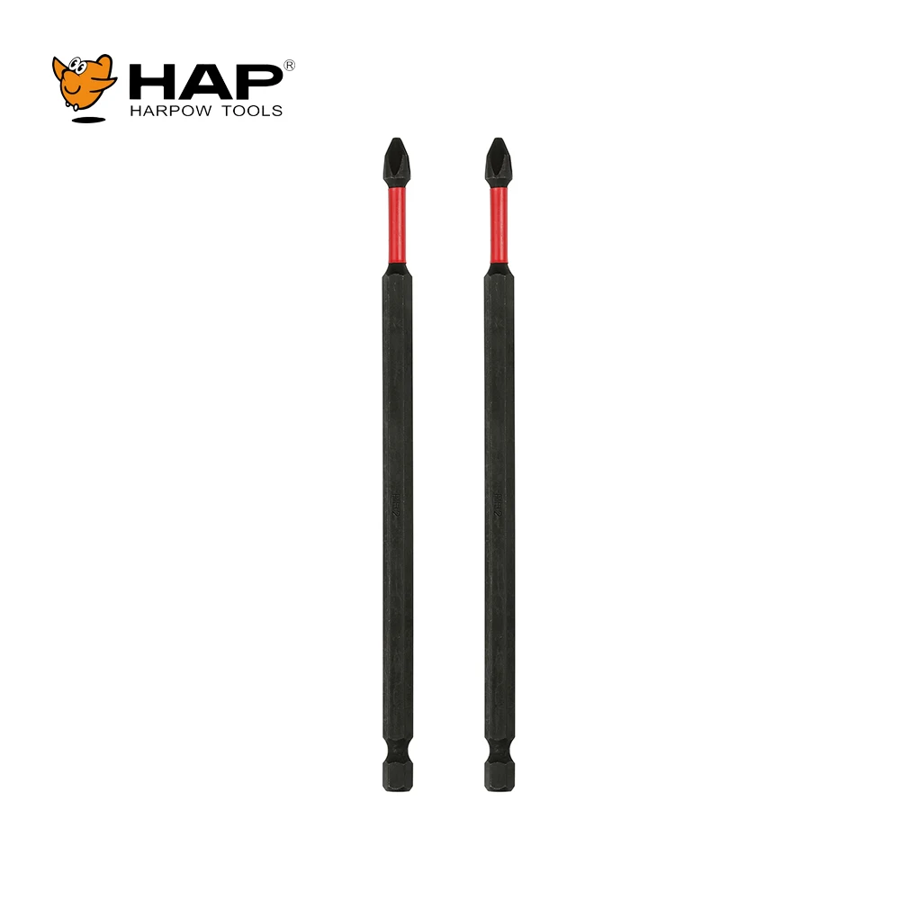 Harpow SK2 Ph2 Hex shank Impact Long Screwdriver Bit black Screw Driver bits