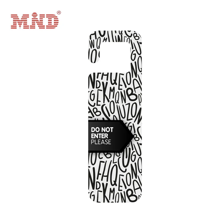 Custom design printing die cut do not disturb hotel door hanger hang tag with hook