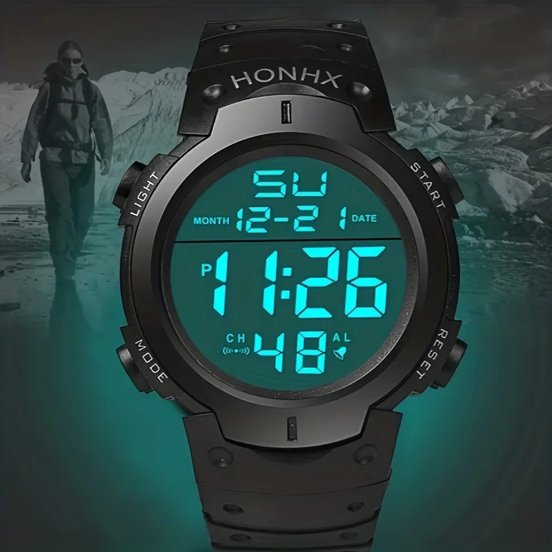 Stylish Round-Faced Digital Sports Watch for Students: Perfect Gift, Accurate & Comfortable
