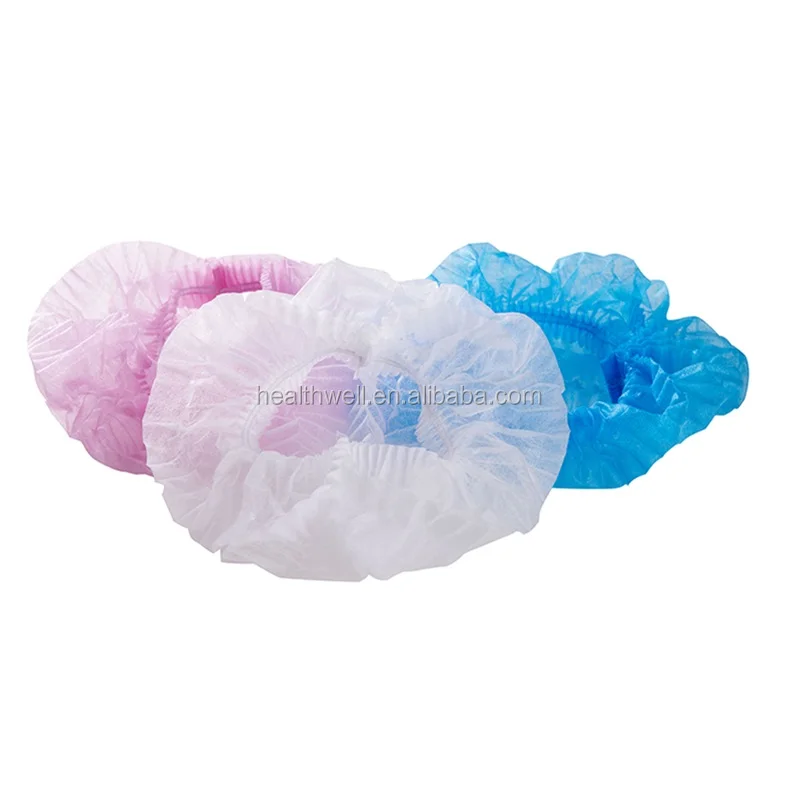 Disposable Hair Net Food Factory / Spa / personal care Head Cover Elastic Non Woven Disposable Clip Cap Mob Cap