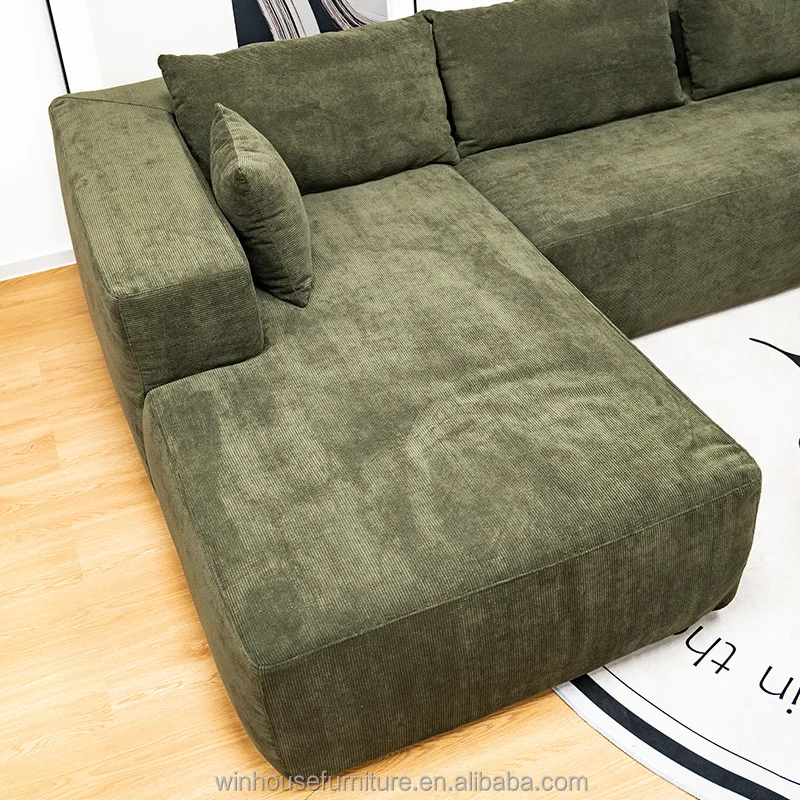Vacuum Compressed Packing Modern Fabric Sectional L Shape Corner Compress Sofa Couch Home Living Room Furniture