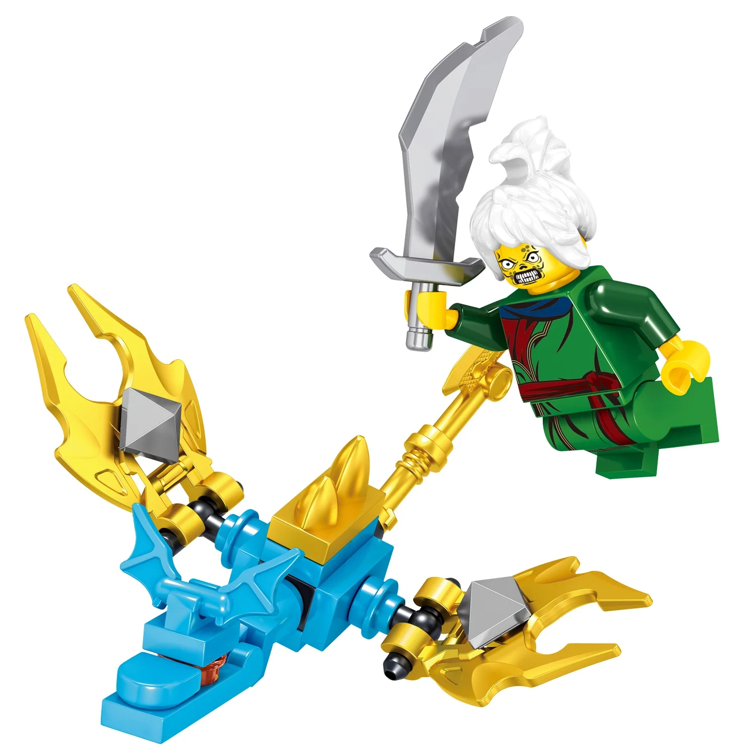 HW TOYS 932001 Educational Assembling Dragon Knight Mini Block Toys Figures 8 In 1 Plastic Building Block Sets