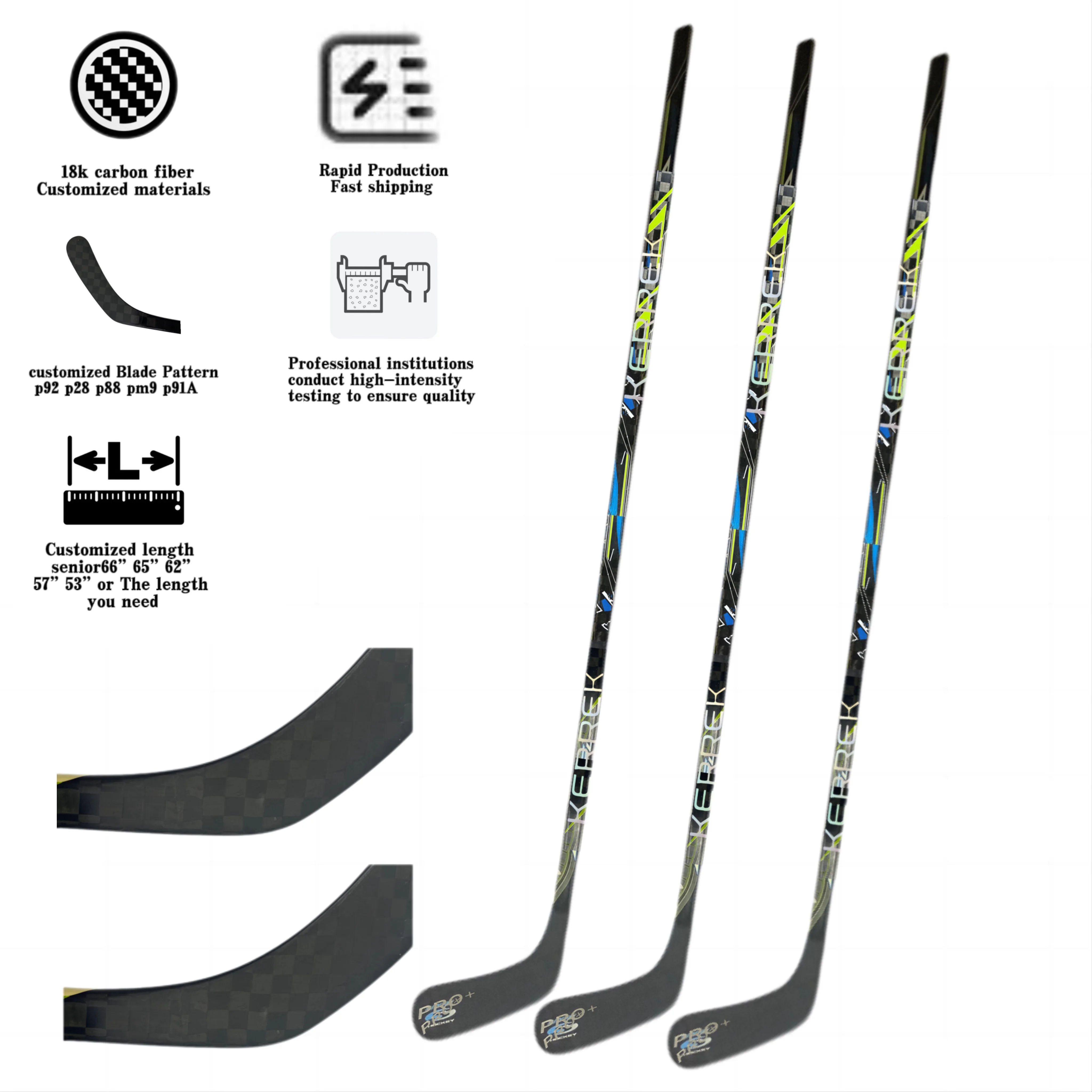 Top Model Custom Brand Carbon Fiber Ice Hockey Sticks Professional Hyperlite 2 Goalie Osaka Grays Pronto Quality Hockey Stick