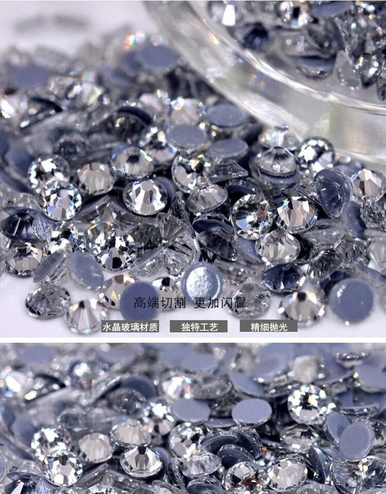 
Popular strass Quality 5 A Glass white clear bag bling hot fix crystal rhinestones for bag 