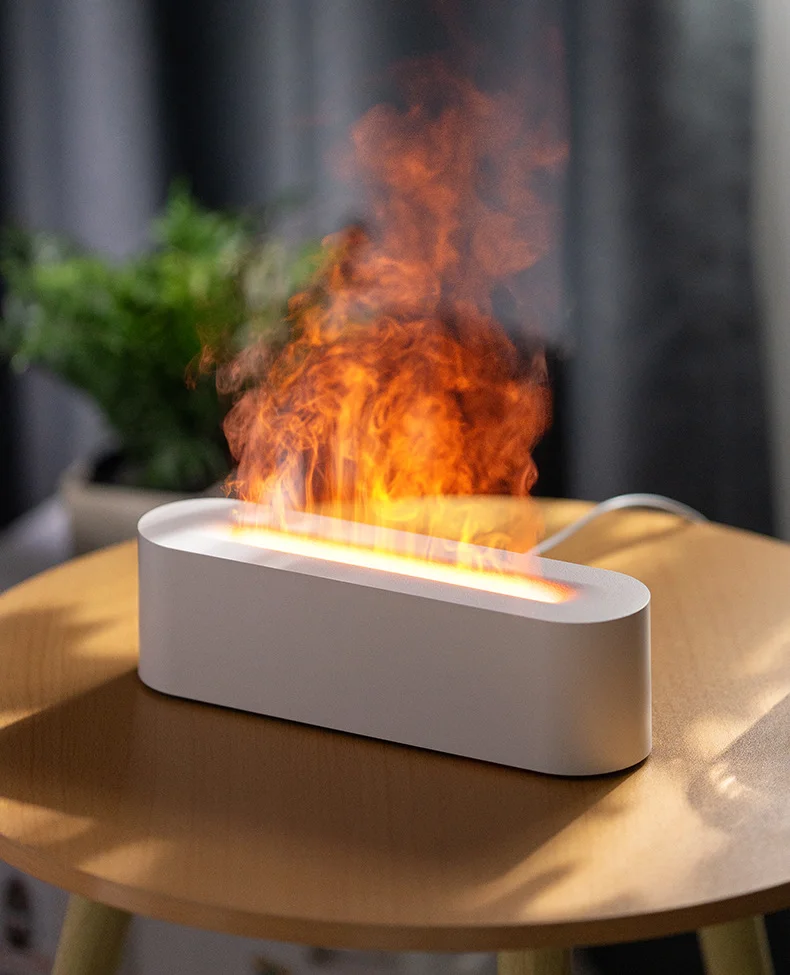 Desktop Usb 150ml Fire Diffuser Essential Oil Mini Flame Humidifier Diffuser Household Flame Aroma Diffuser With Flame Light