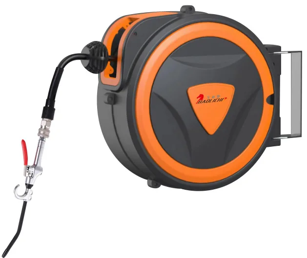 Easy To Operate Heavy Duty Retractable Garden Hose Reel PU+PVC Garden Retractable Water Hose Reel Portable