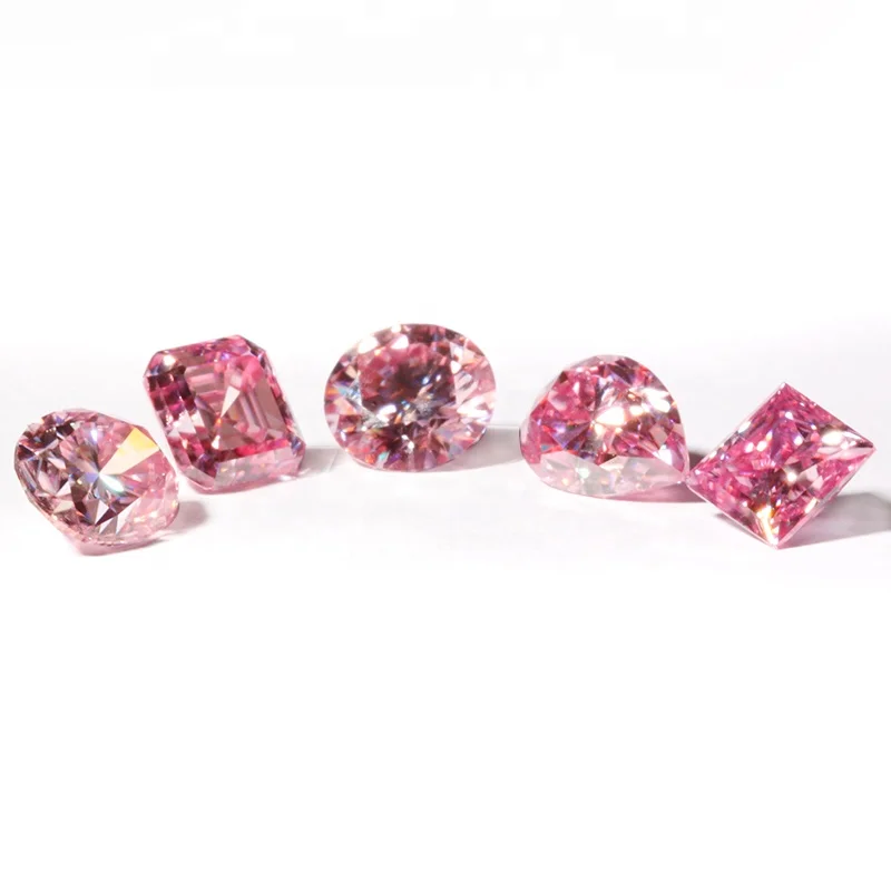 Оптовая продажа причудливой формы Муассанит синтетический алмаз 0.8ct 1.5ct 2 карат огранка Ашер розовый с сертификатом производство