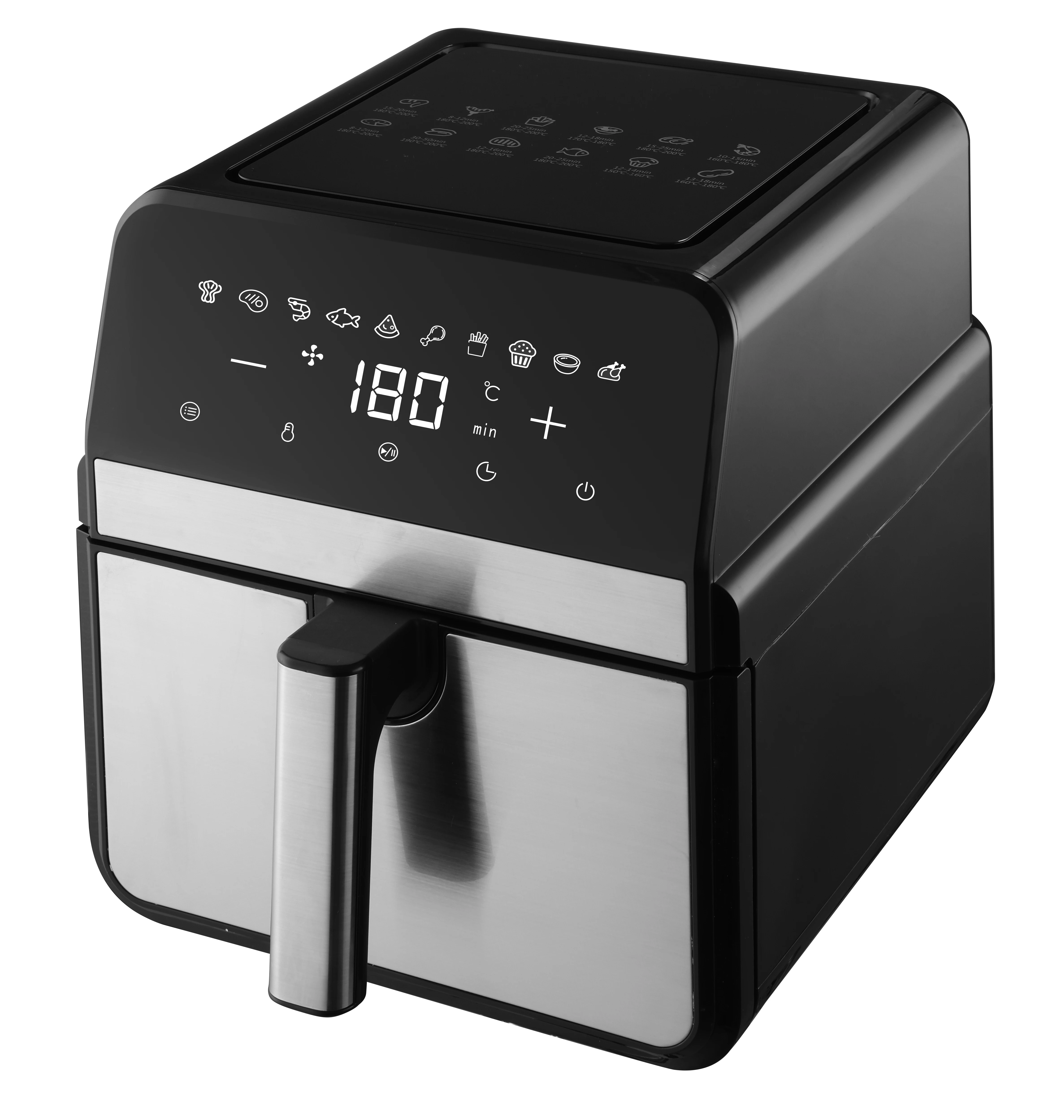 220-240 V 1800w Digital Air Fryer With 8l 10l Large Capacity And 8/10 Cooking Functions with two elements